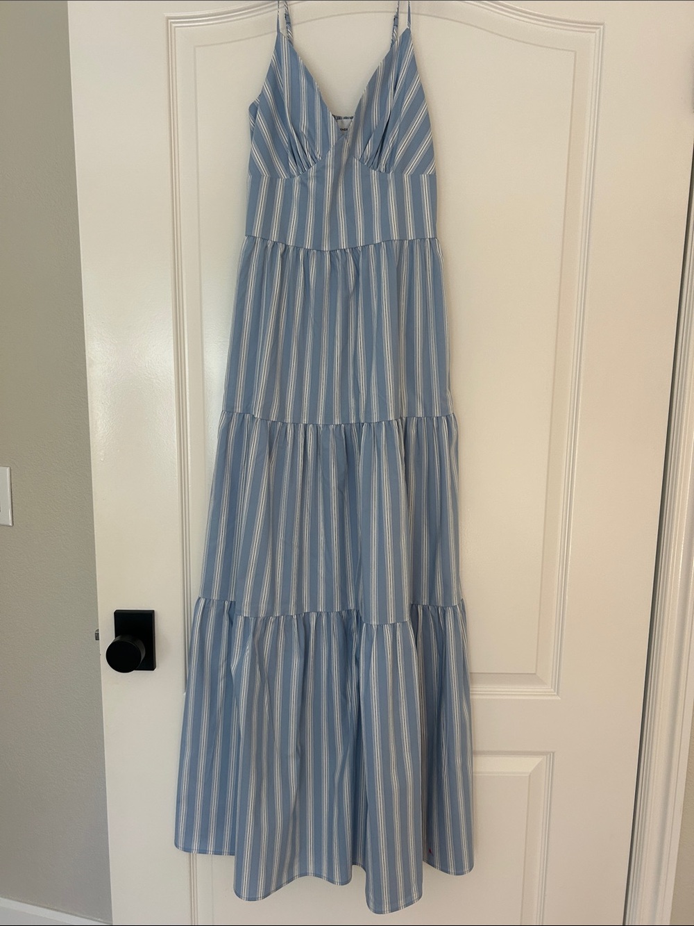 Lavender Brown Light Blue and White Striped Maxi Skirt